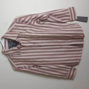 NWT 100% Cotton Striped Button Down Blouse Women's Small